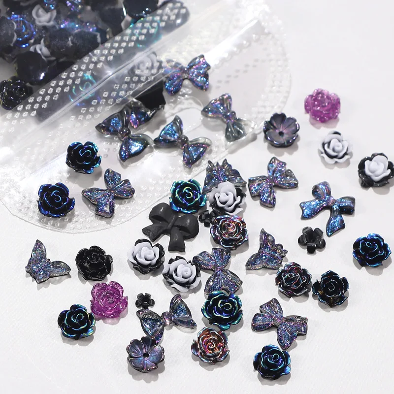 1 Pack Mix 3D Resin Bow Flower Nail Art Decoration Charms Accessories Materials For Manicure Deocr Nails Design Supplies Parts