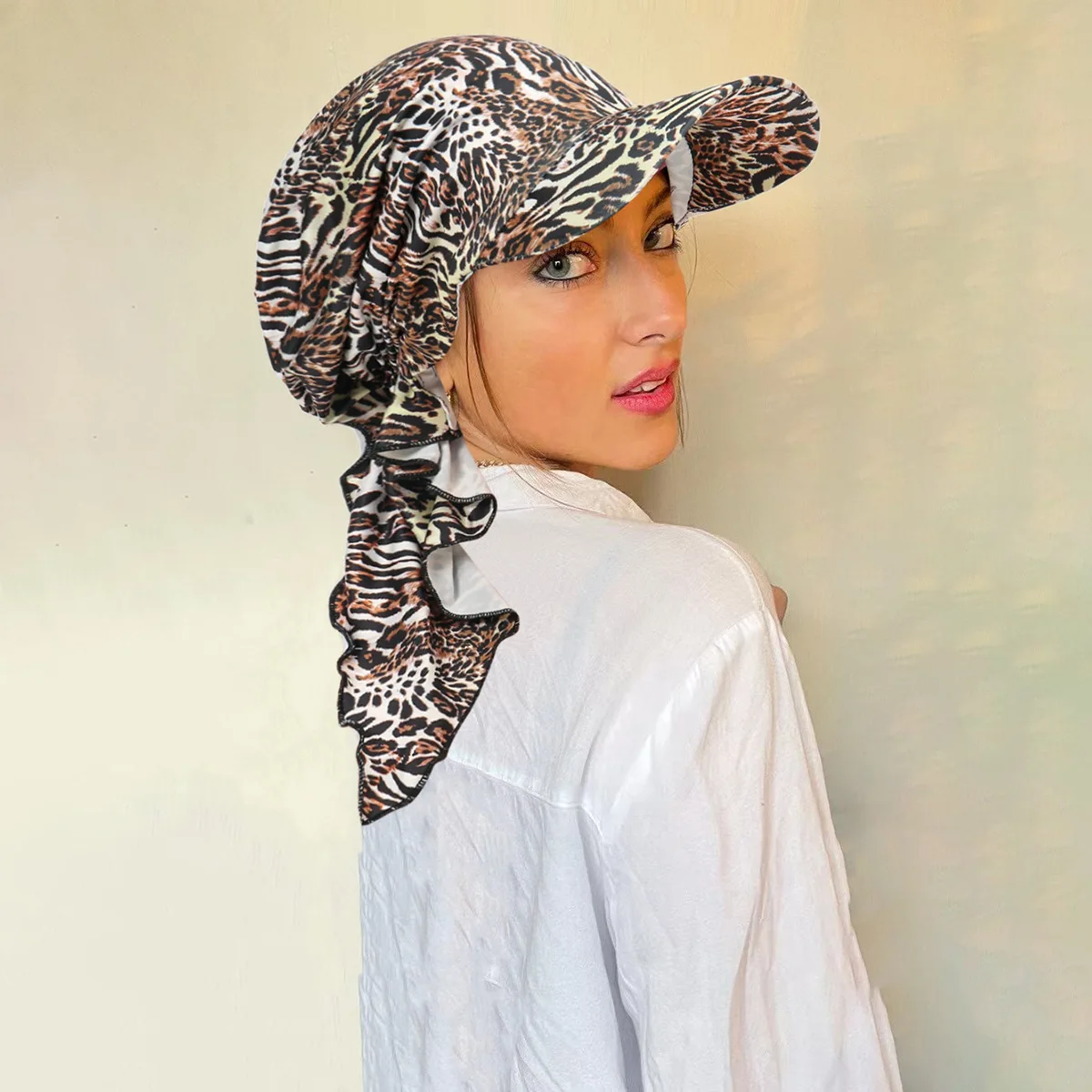 Amazon printed brim curved hat for comfortable sun shading and versatile leisure travel, women's baseball hat for comfort