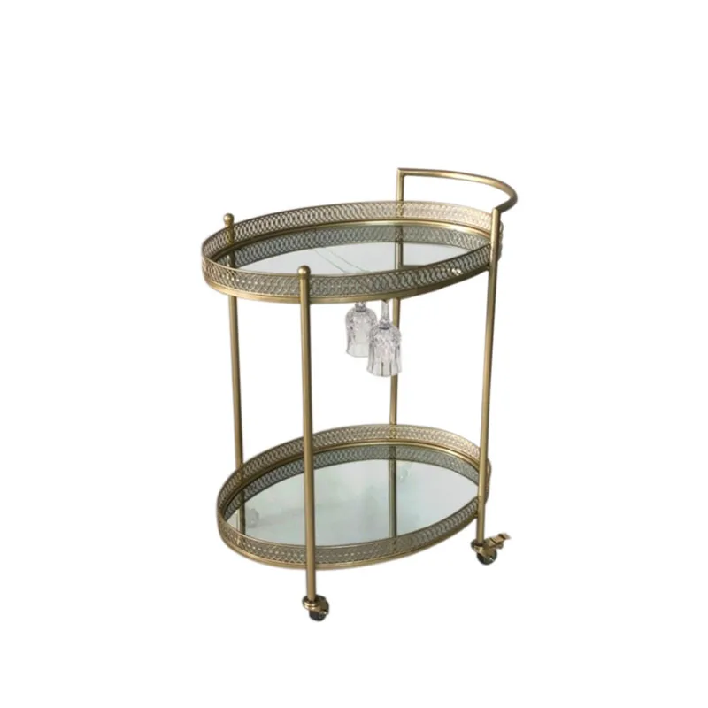 

Exhibition hall Tea cart Home idle coffee table Beauty salon Small cart Mobile side wine glass holder