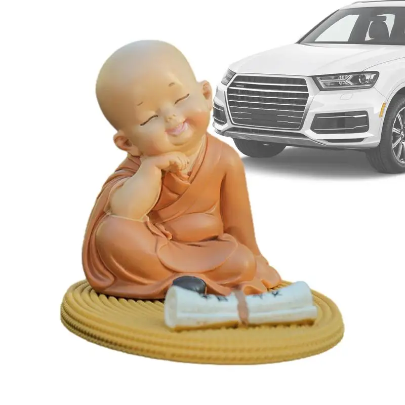 Solar Powered Bobble Shaking Head Dancing Toy Buddhist Monk Doll Figurines Statues Car Dash Board Decorations  Novelty Figurines