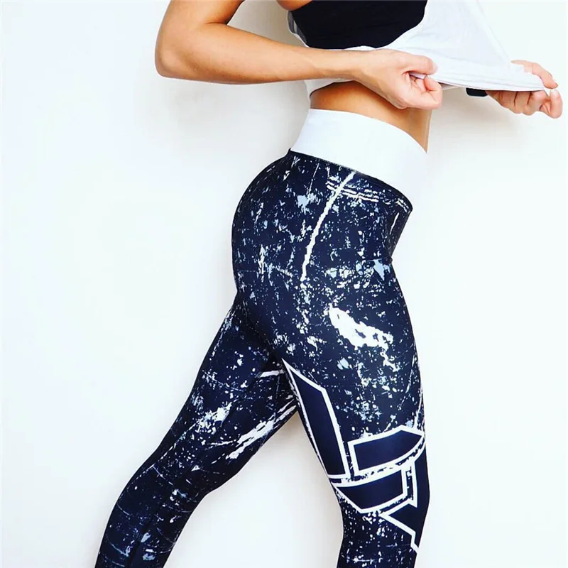 Spring/summer women\'s basic geometric print fitness running sports Yoga pants leggings