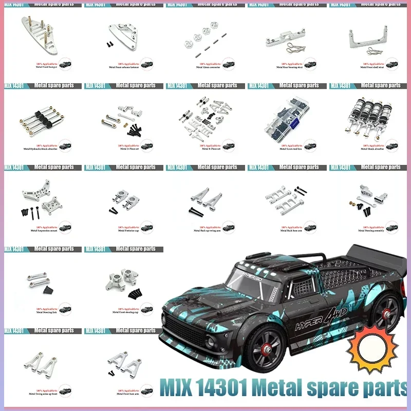 Mjx 14301 14302 RC auto metallo parti aggiornate braccio oscillante anteriore e posteriore tazza dello sterzo sedile posteriore ruota giunto esagonale sterzo A