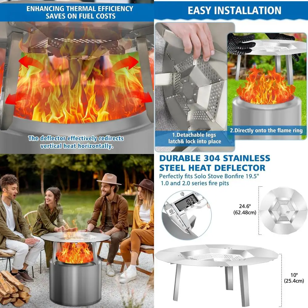 

Диффузор тепла из нержавеющей стали 19,5 дюйма для очагов, улучшает распределение тепла и обеспечивает тепло для аксессуаров