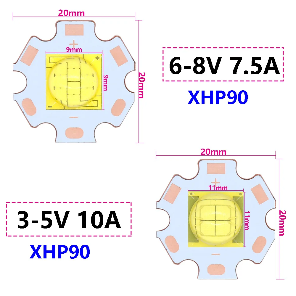 LED Beads 10W 18W 30W 36W 54W 72W 3V/6V/24V XHP50/70 XHP90 XHP110 LED COB For Flashlight Car Light Diving Light Source White