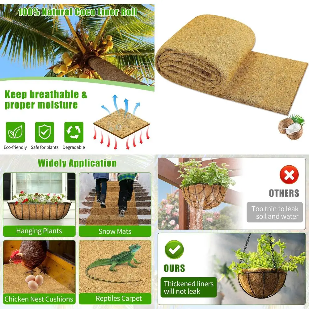 

Рулонный материал для кашпо CLiner 24x160 дюймов, натуральный, для нижней части кашпо или подвесных корзин, толстый сетчатый материал, для садового декора, Anim