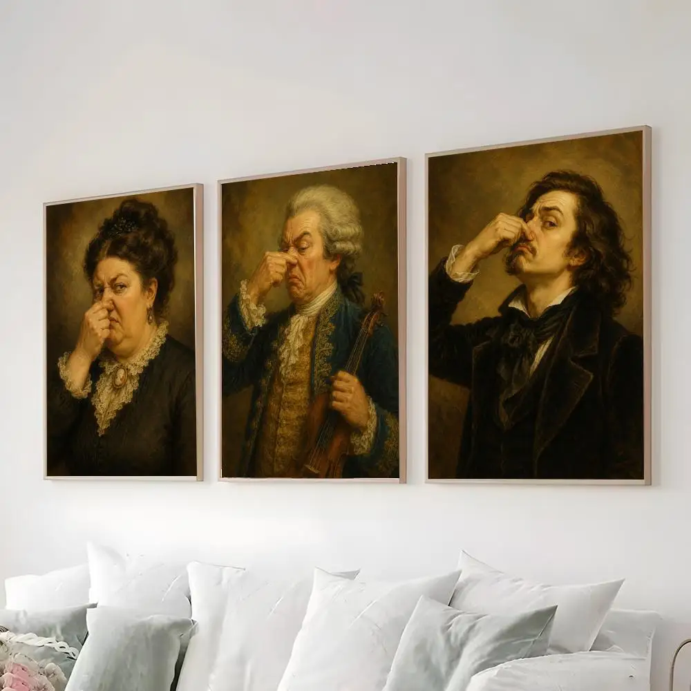Famous painting covers mouth Poster Bedroom and living room posters, canvas paintings, wall art, home decoration