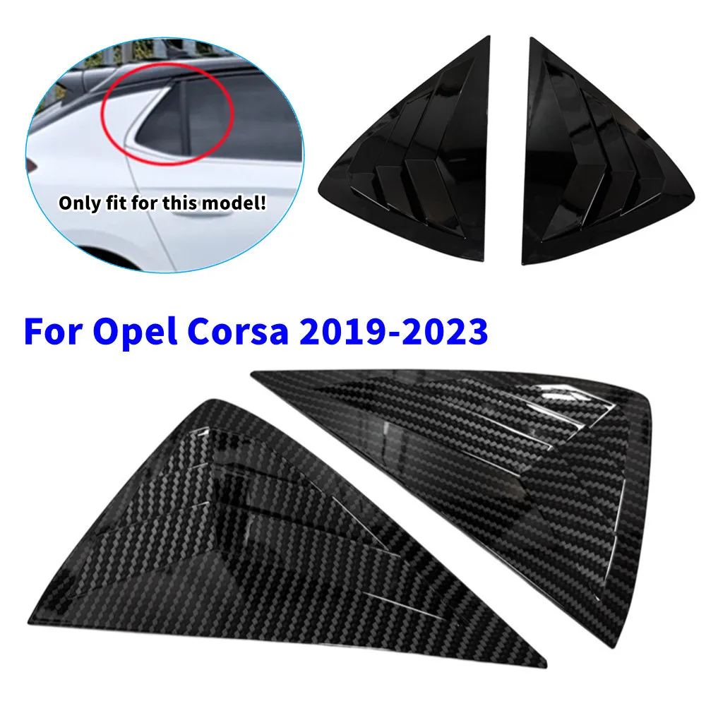 

2PCS For Opel Corsa 2019-2023 Car Rear Window Quarter Louver Cover Side Vent Shutter Trim Scoop ABS Accessories Parts