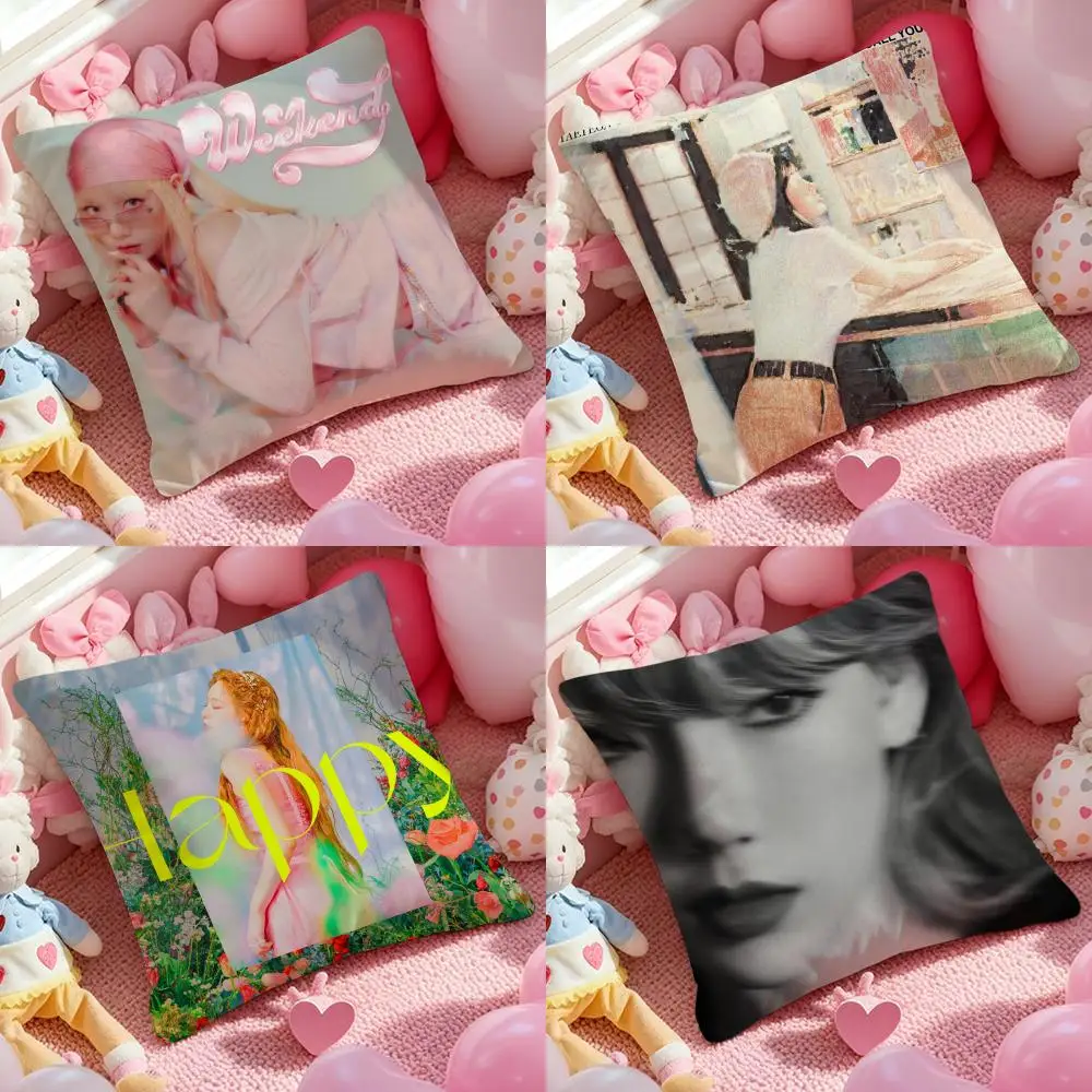 Funda de cojín de álbum Kim Taeyeon, funda de almohada antipolvo con cremallera Invisible, funda de cojín de sofá de felpa corta y sedosa
