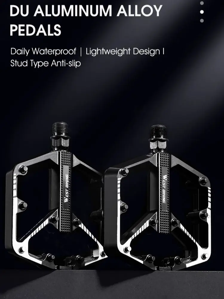 AliExpress West Biking WEST BIKING Bicycle Pedals 3 Bearing CNC Aluminum Alloy Anti Slip MTB Road Bike Pedal Widen Pedals Profession Bike Accessories