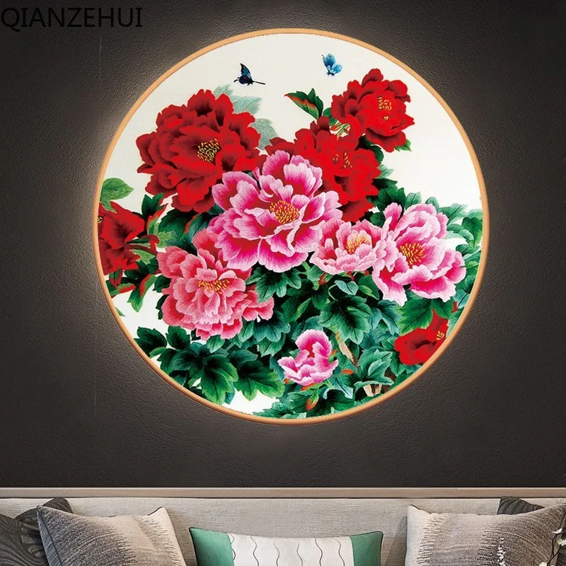 

DIY 5D full Diamond Embroidery,Round Diamond Flower Blooming Rich peony decoration rhinestone beads Diamond painting