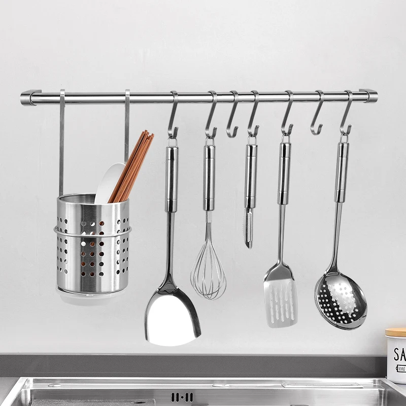 304 stainless steel kitchen rack wall hanging chopsticks tube hook with  rod storage  S  drawing cup wx7241500