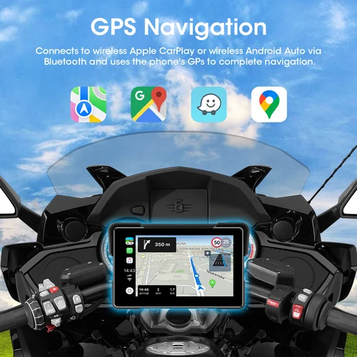 Imagen 2 del producto Pantalla CarPlay para motocicleta de 7 pulgadas con TPMS GPS para pantalla de navegación para Moto, tablero Digital para motocicleta Android Auto BT