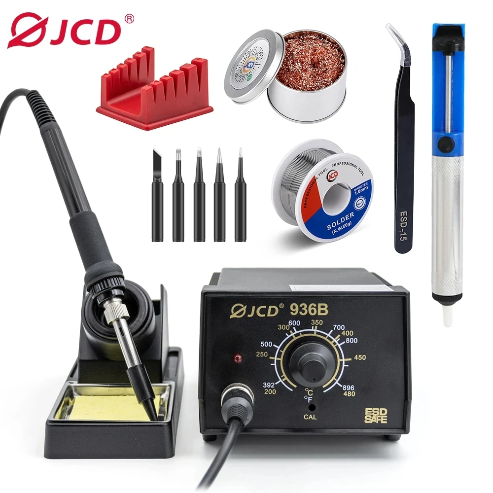 JCD 60W 936 Soldering Station Adjustable temperature Soldering Iron Electronic Welding Station Cell Phones Repair Tool 220V 110V