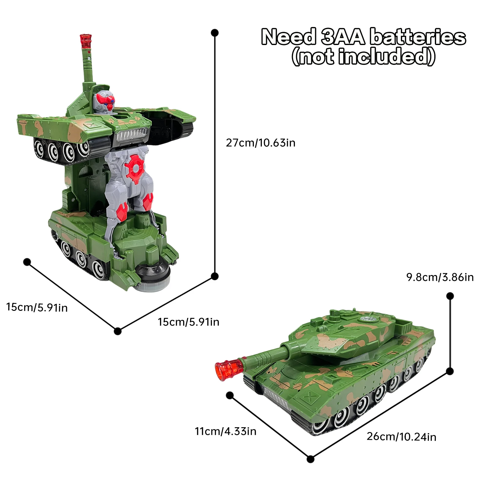 Toy Tank Transformation Robot for Boys Universal Walking Automatic Transforming Gift for Babies