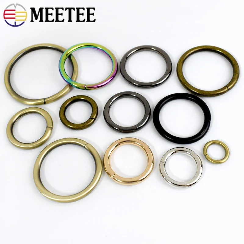 5/10Pcs 12/16/20/25/32/38/50mm Metal O Ring Buckles Bag Strap Rings Belt Webbing Clasps Adjuster Buckle DIY Hardware Accessories