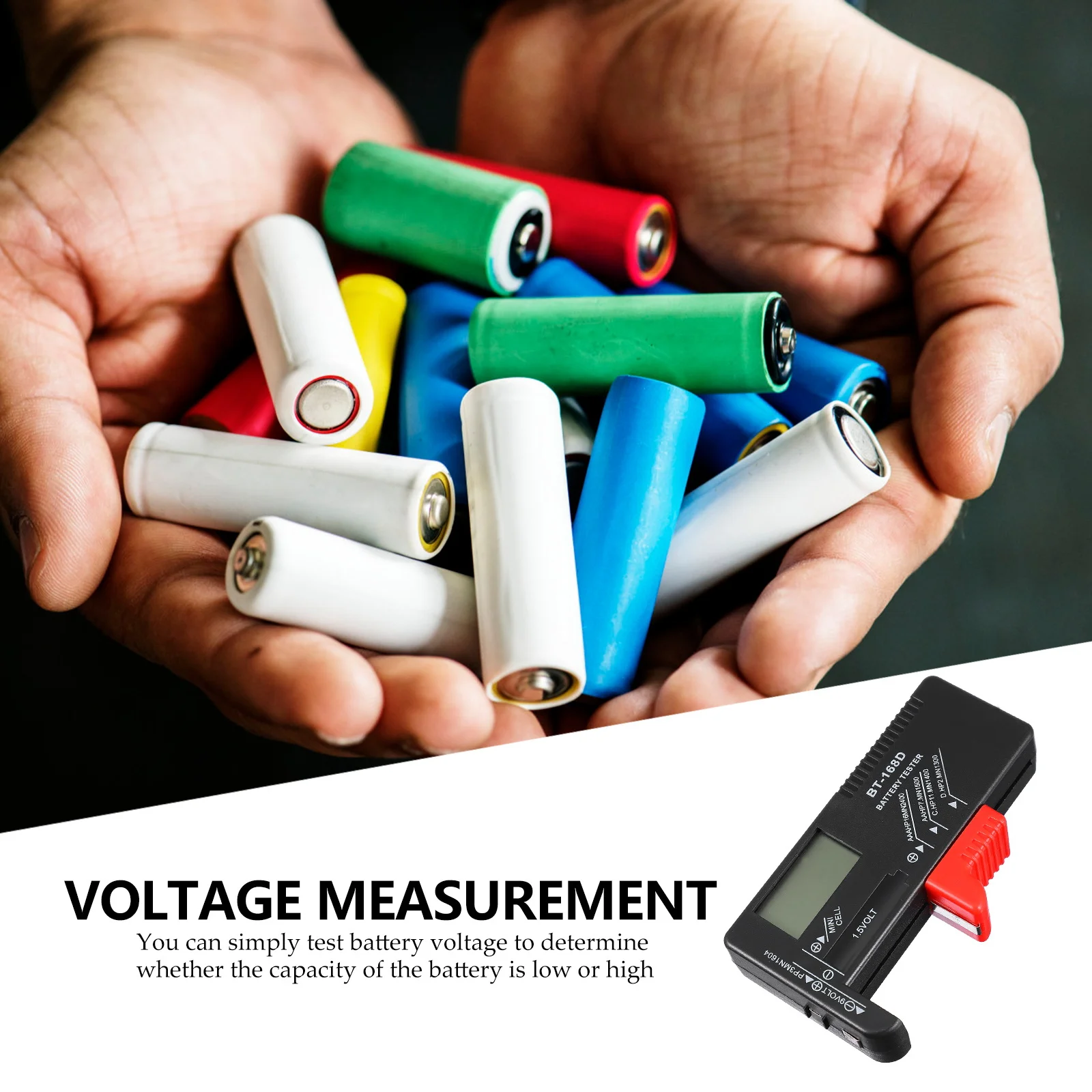 

Digital Tester Universal Capacity Checker Volt Meter 9V AA AAA 1 5V Button Voltage Measuring Instrument Home Use