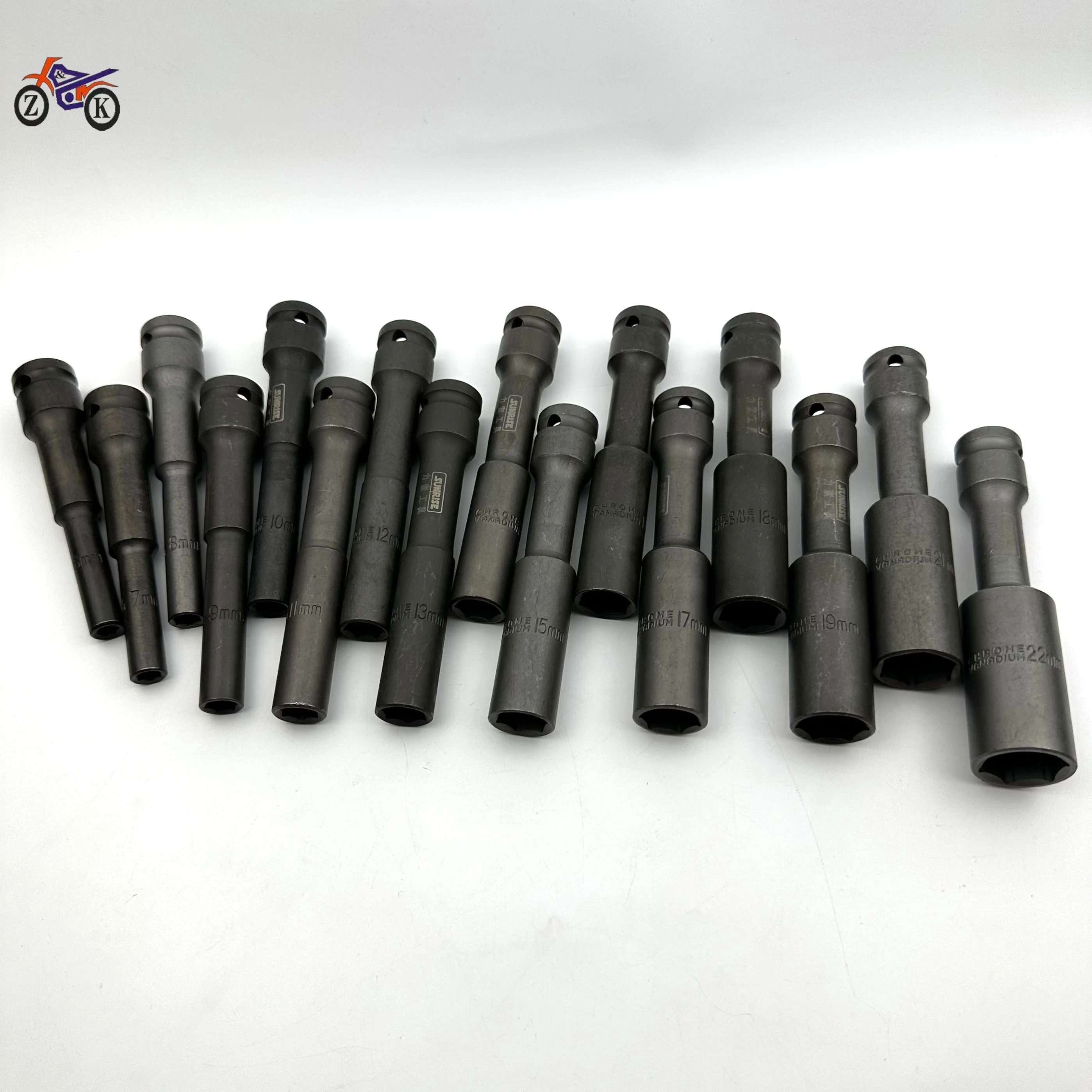 

120mm Electric spanner thin wall type extended socket head 1/2 square small diameter socket head wind gun socket