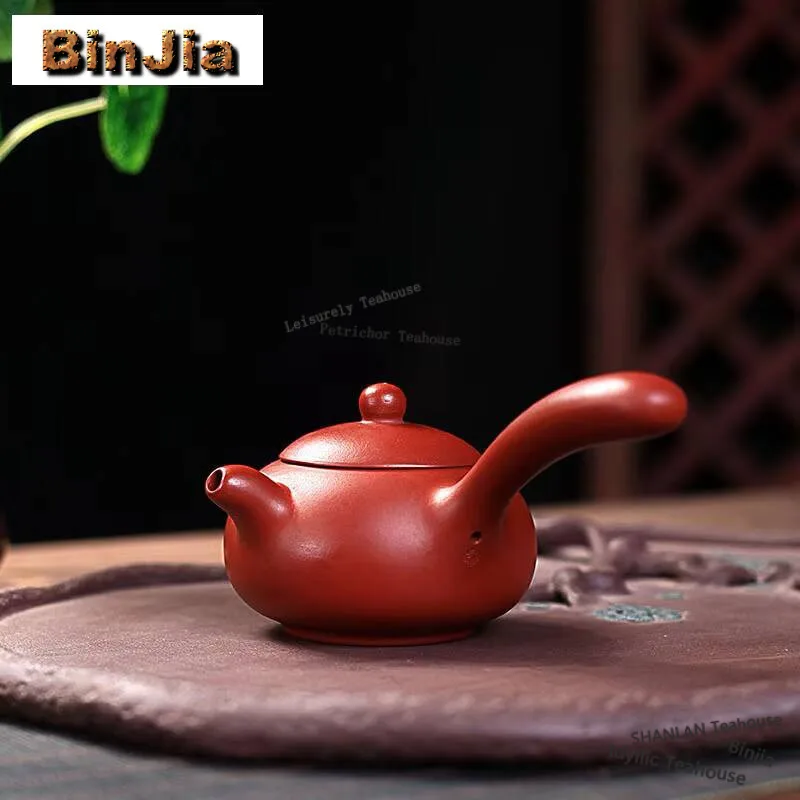 

200 мл элегантные фиолетовые глиняные чайники Исин ручной работы Xishi Tang перьевой горшок сырой руды дахунпао грязевой чайник чайный сервиз Zisha