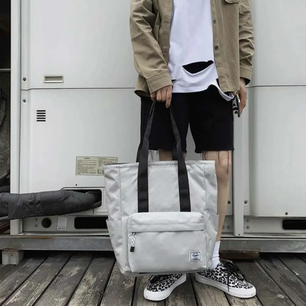 Waterproof Men Shoulder Bag Oxford Cloth Casual Bag Women Tote Bag Big Capacity Simple Women's Handbags Gym Fitness