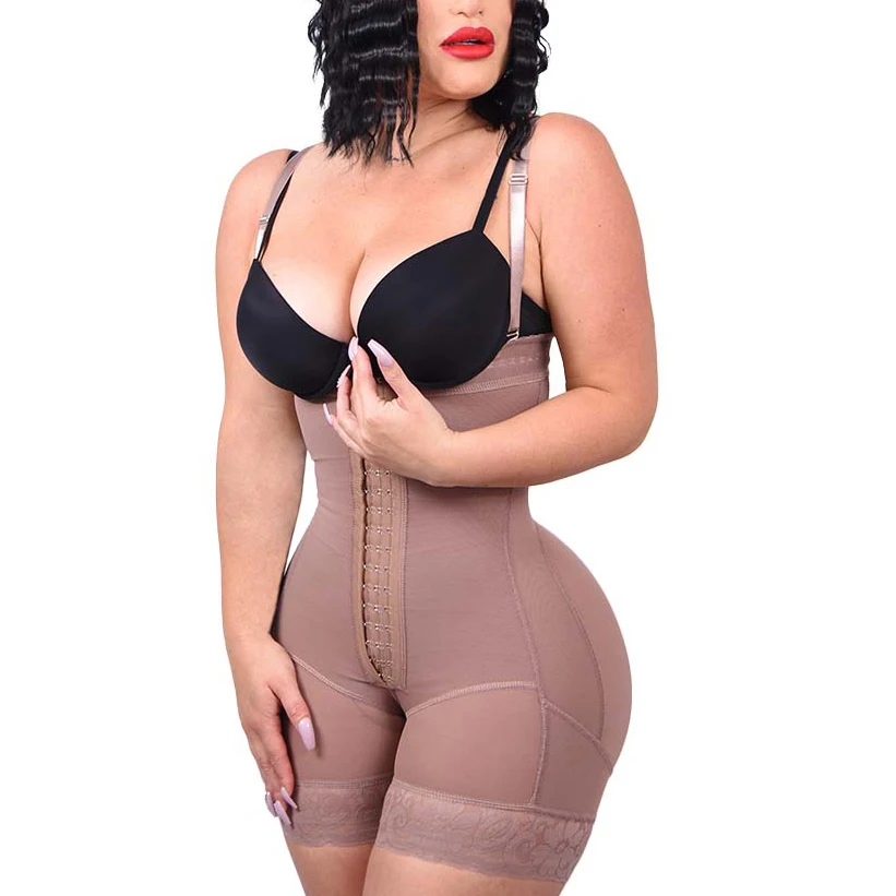 Fajas Waist Trainer High Compression Tummy Control Body Shaper Shapewear Slimming Butt Lifter Sexy Black Open-Chest Bodysuit