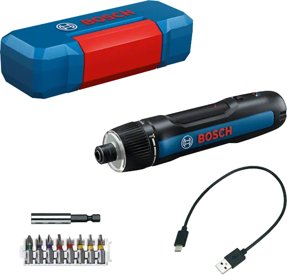 Bosch GO 3 accu-aangedreven schroevendraaier (set met 8 schroevendraaierpunten, schroevendraaierpunthouder, USB-C kabel, mini-set)