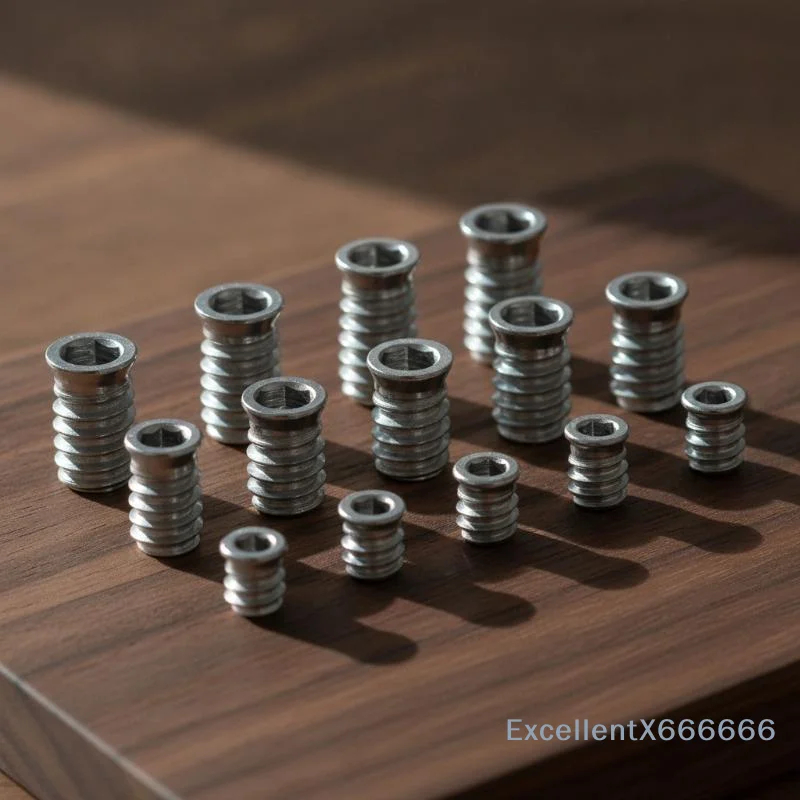Hex Socket Insert Nuts 10pcs Zinc Plated Embedded Fasteners Anti-corrosion Hardware for Wood Furniture DIY Woodworking Tasks