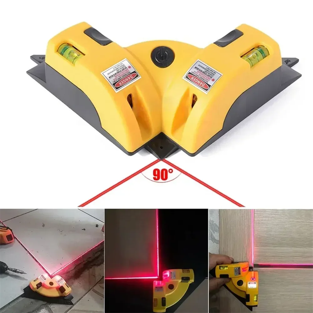 90° Infrared Laser Level Laser Instrument Vertical Horizontal Line Projection with Suction Cup Accurate Measurement Laser Wiper