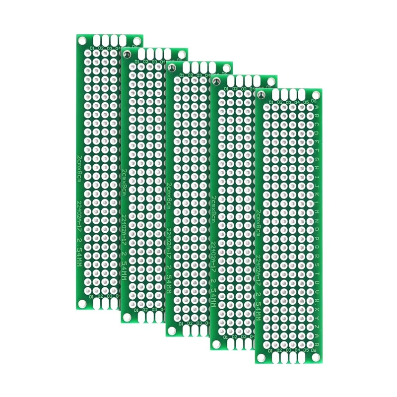 5PCS 2*8CM Double Side Prototype PCB DIY Universal Printed Circuit Board For Arduino