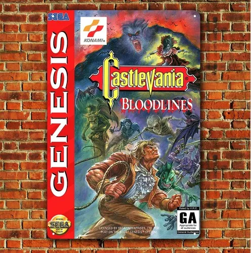 Castlevania Genesis Retro Video Game Metal Poster -