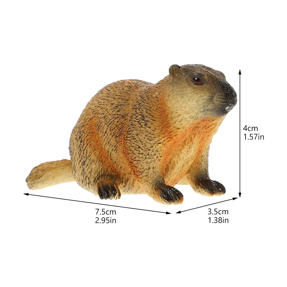 2Pcs Lifelike Groundhog Decoration for Garden Lawn Home Office School Decor Simulation Animal Figure Adornment Artificial Mini