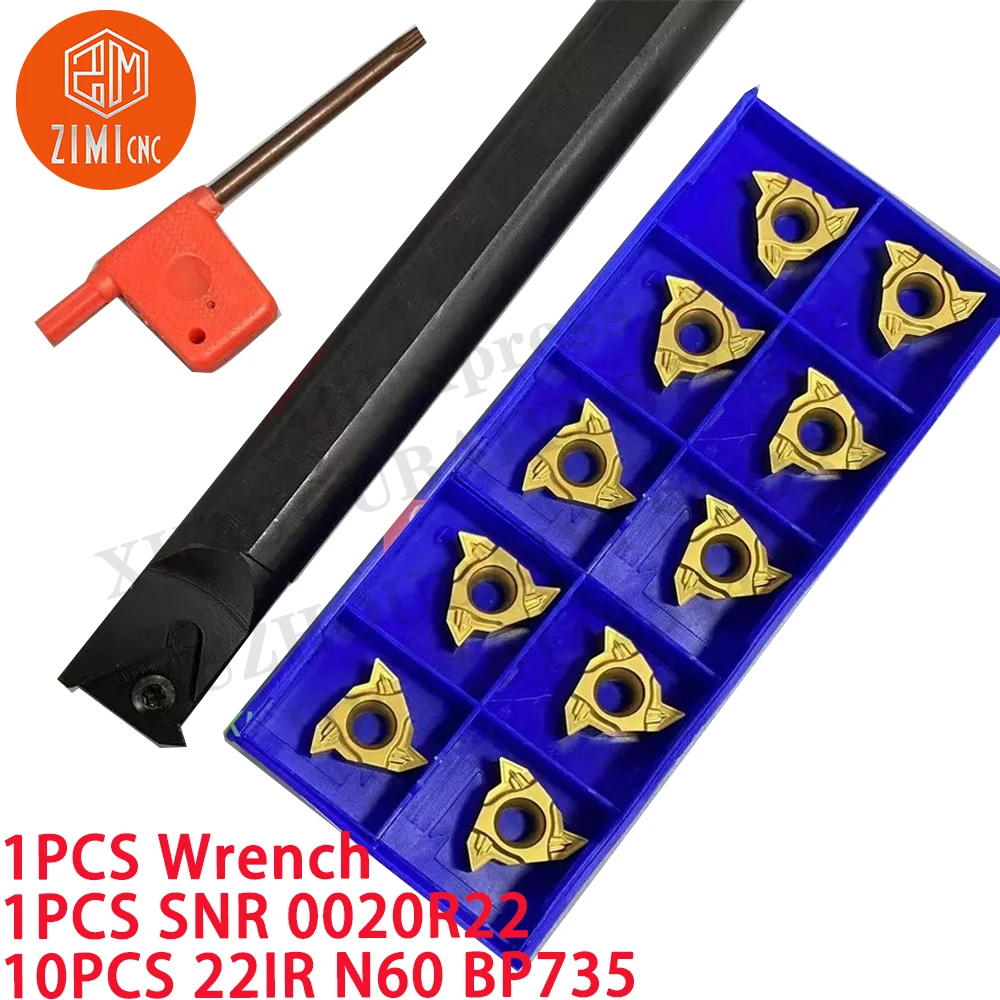 1 ШТ SNR0020R22 Токарный станок с внутренней резьбой Держатель токарного инструмента + 10 ШТ 22IR N60 Твердосплавные пластины с ЧПУ металлорежущие инструменты