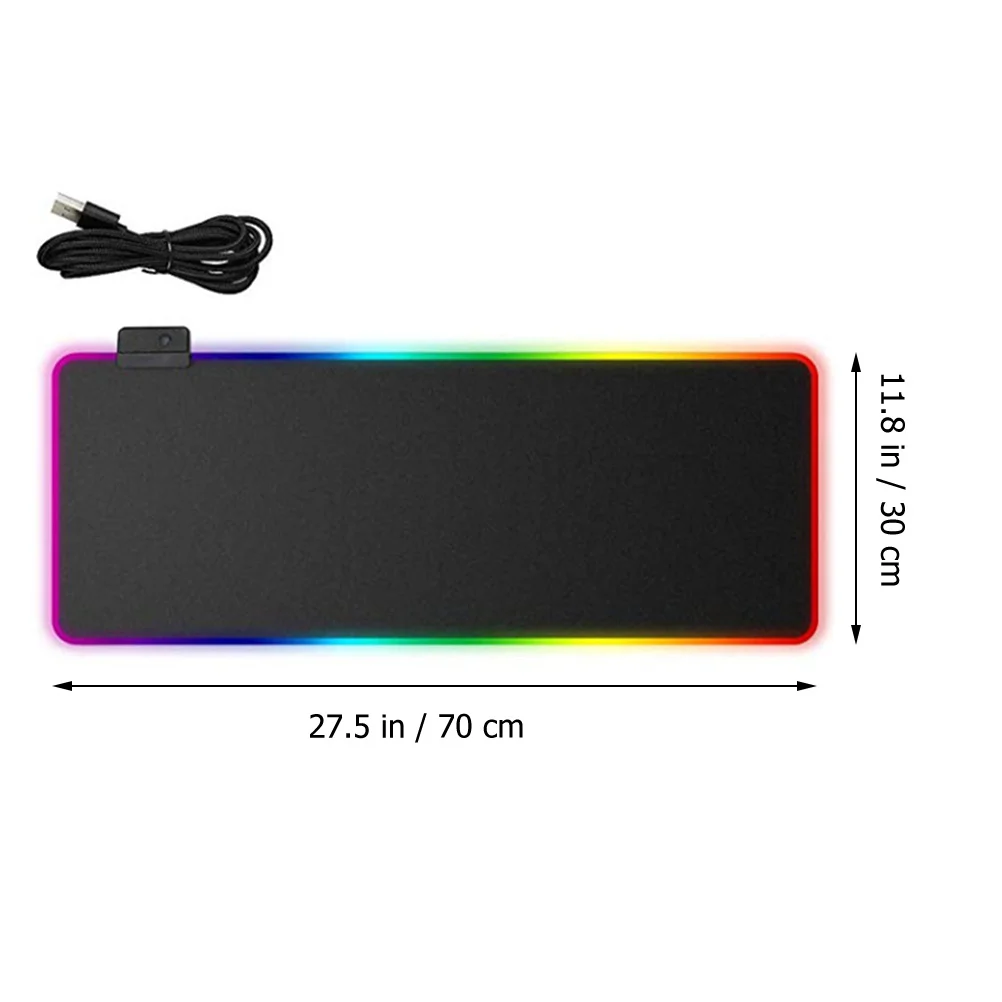 

Коврик для мыши со светодиодной подсветкой RGB, водонепроницаемый грязеотталкивающий светящийся коврик для мыши, аксессуар для компьютерного стола, противоскользящий игровой светящийся коврик