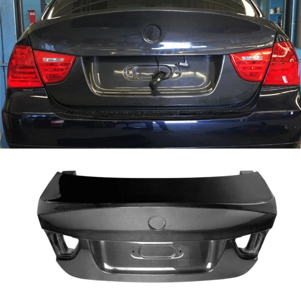 

STLFHigh qualityReal Carbon Fiber Rear Bumper Hood with Trunk Step Bar MBJ Style for BMWs 3 Series E90 LCI 4-Door 2009-2013 E90