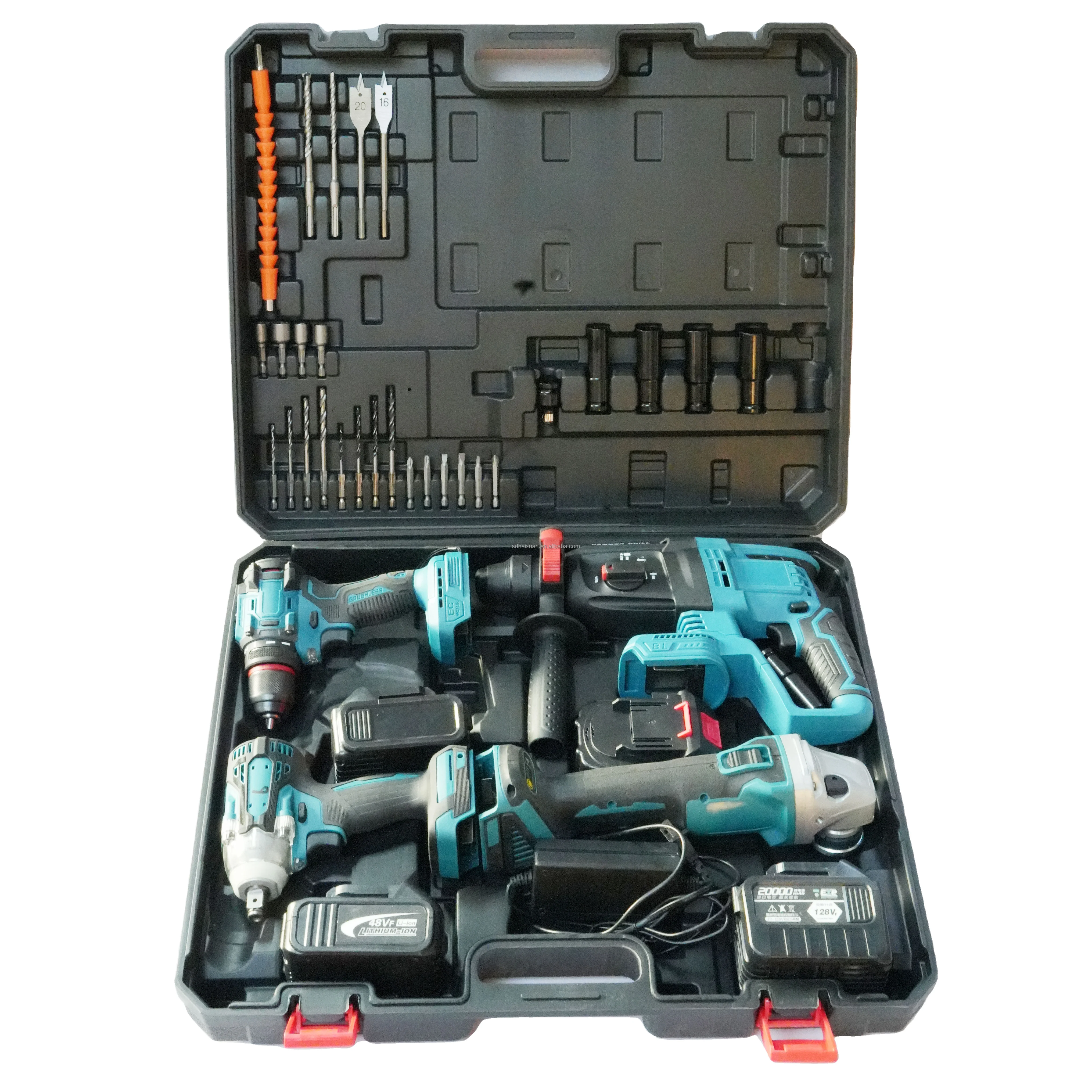 

21v Power Tools Set Including Wrench Angle Grinder Hammer Drill Cordless Drill Power Tool Set For Efficient Work