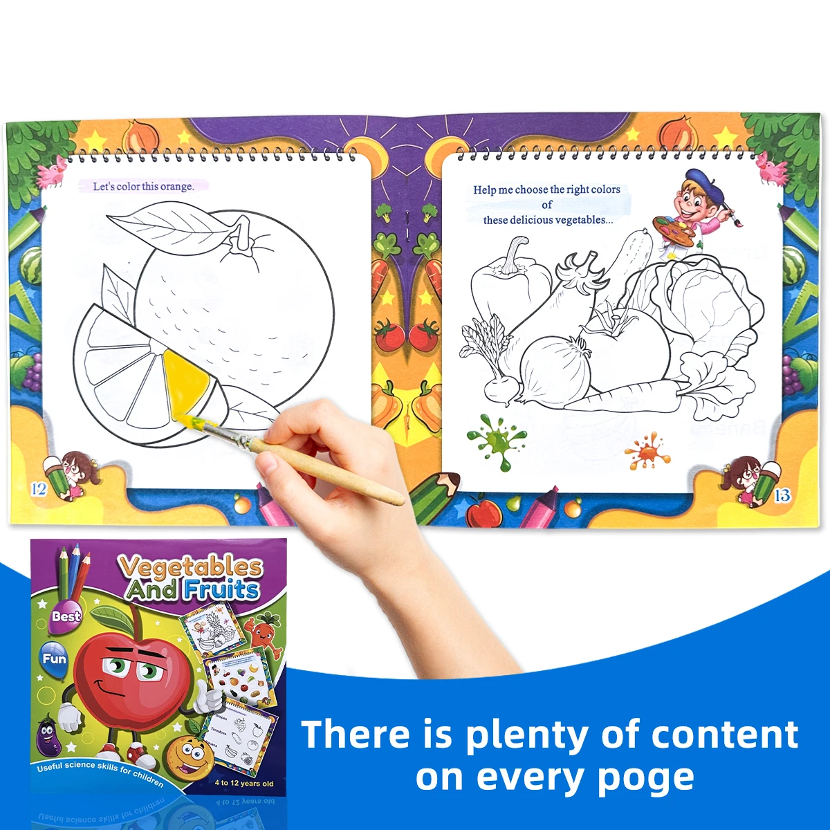 English coloring book, multi-functional puzzle book, preschool enlightenment, experience the fun of learning