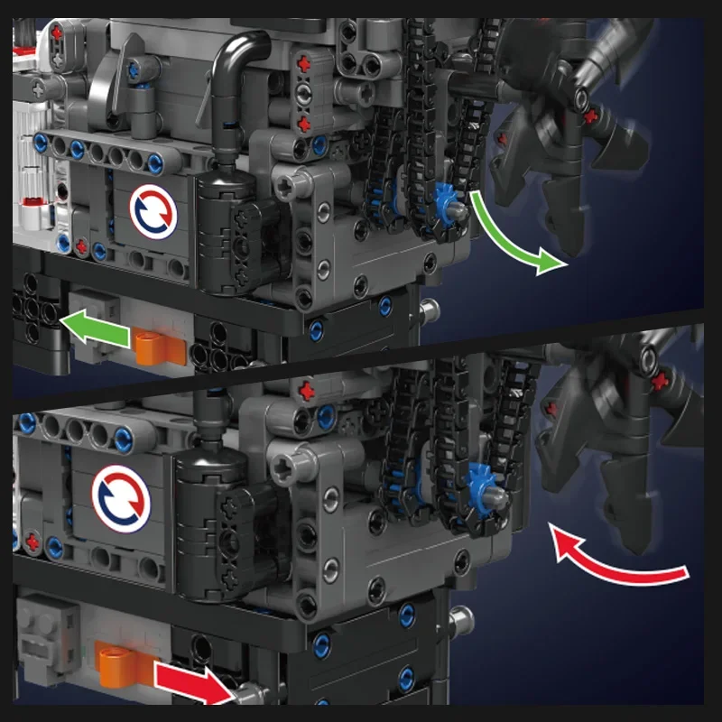 Molde rei moc motor de carro técnico brinquedos o motor de pistão rotativo motorizado bloco de construção tijolo conjunto crianças presente natal 10212