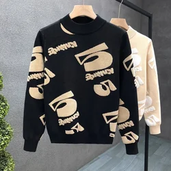 Authentic Golf Sweater Winter Golf Wear Men 2024 New Golf Knit Fashion Letter Casual Golf Jumper Men's Golf Clothing