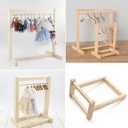 NEW Handbag for Dolls Scarf Holder Hangers Garment Organizer Wooden Clothes Rack