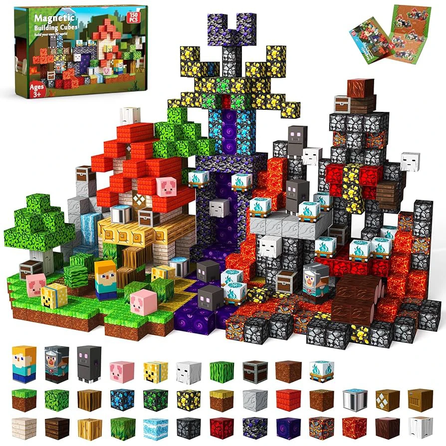 50-300 stuks magnetische tegels bouwstenen set, STEM educatief speelgoed voor kinderen van 3 tot 8 jaar, creatief kerstcadeau voor jongens meisjes
