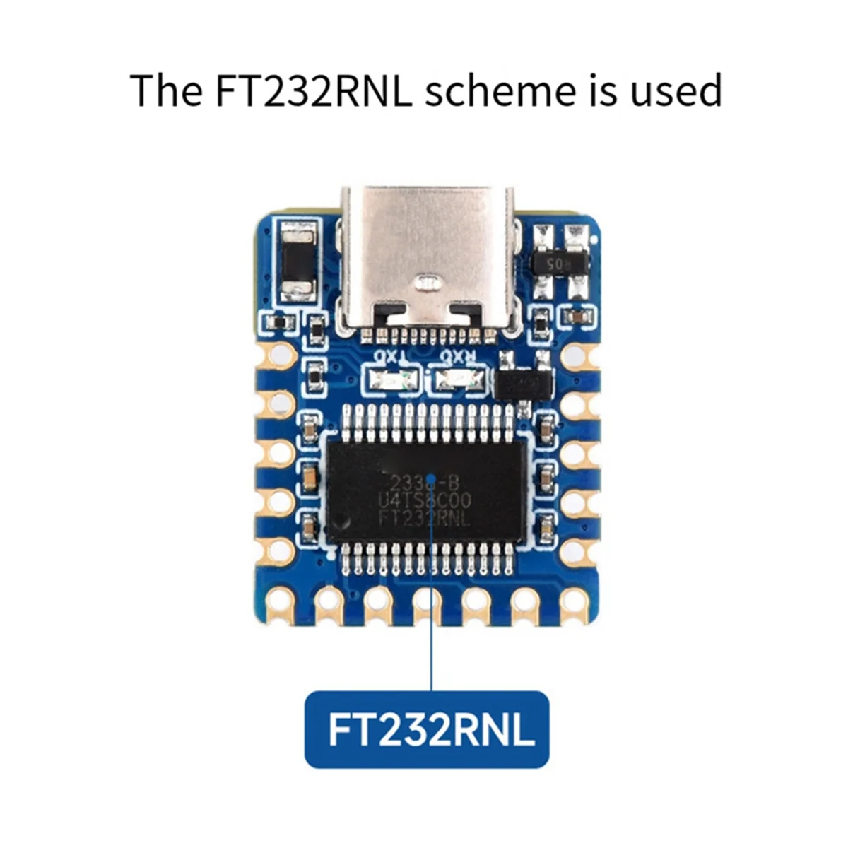 Waveshare FT232 Serial Communication Module USB to TTL UART TYPE-C Serial Adapter Module 3.3V/5V Level for Win7/8/10/11 MAC A