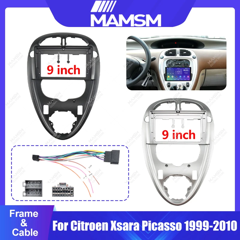 Para citroen xsara picasso1999-2010 9 polegadas rádio do carro android fáscia multimídia cd mp5 vídeo áudio estéreo painel quadro chicote de cabos