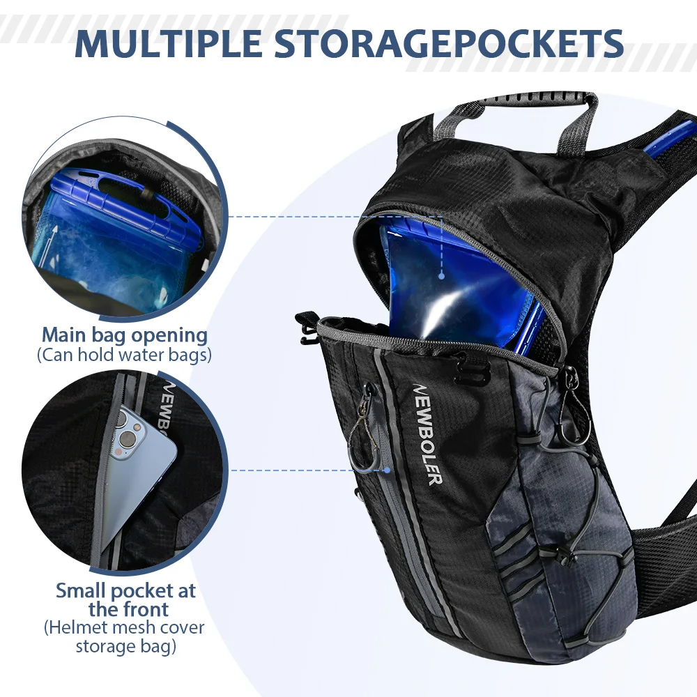 NEWBOLER Outdoor Wasserabweisende Sporttasche Radfahren Trinkrucksack Reisen Wandern Klettern MTB Rennrad Rucksack – Detail 8