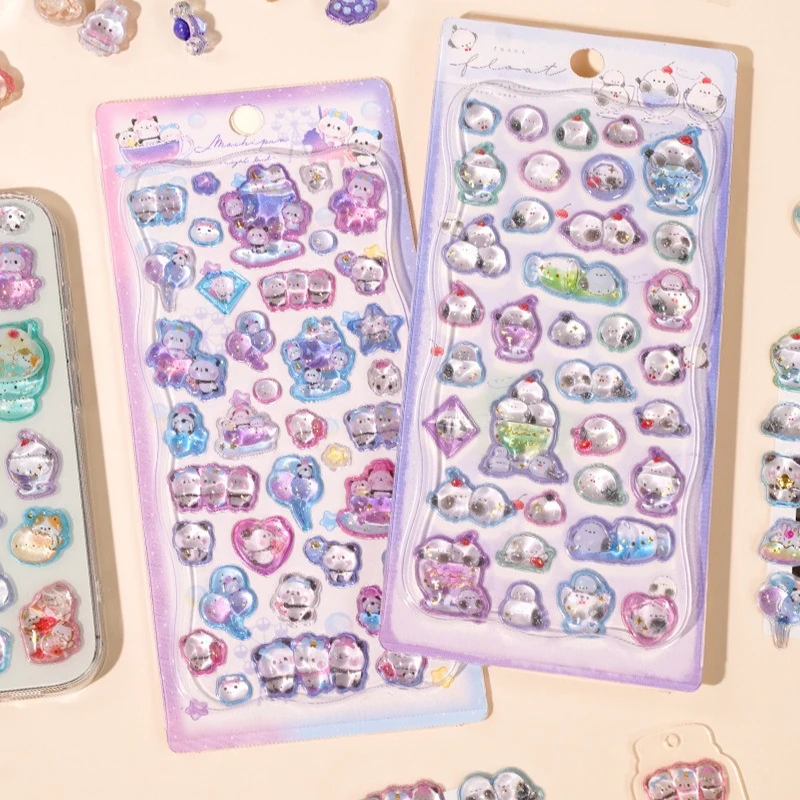 

1pc/4pc Cute 3D Crystal Stickers for Children Early Learning Reward Decals