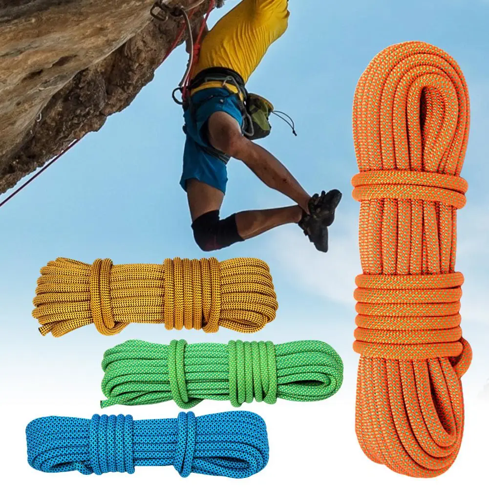 9mm Rock Climbing Rope Wear-resistant Heavy Duty Strong Load Bearing Outdoor Survival Training Rappelling Rope Climbing Gear