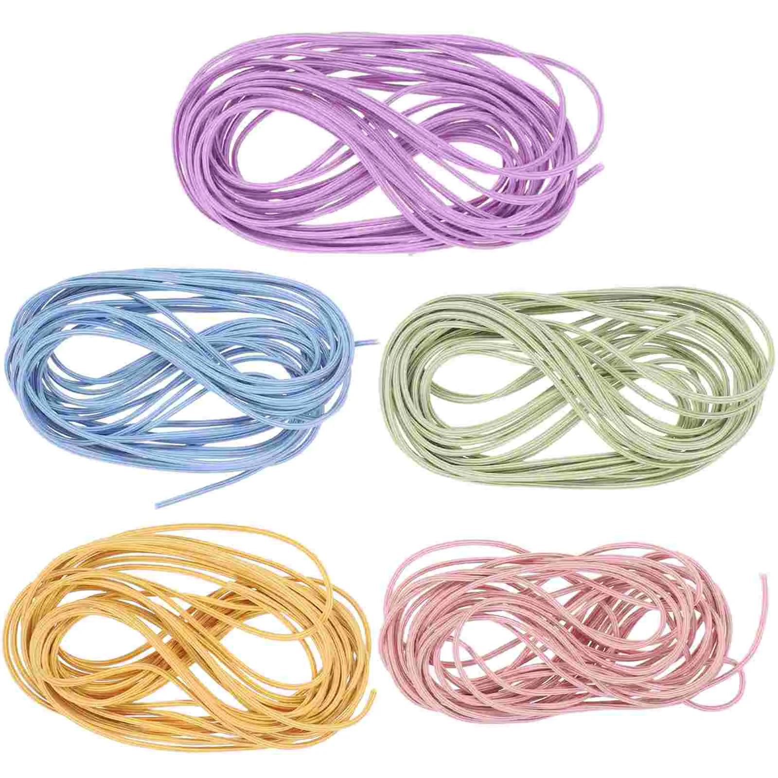 

5 Pcs Bracelet Cord Hair Elastic Thread Rubber Band Miss Bracelets 02X02X500CM Making Jewelry Beading Rope