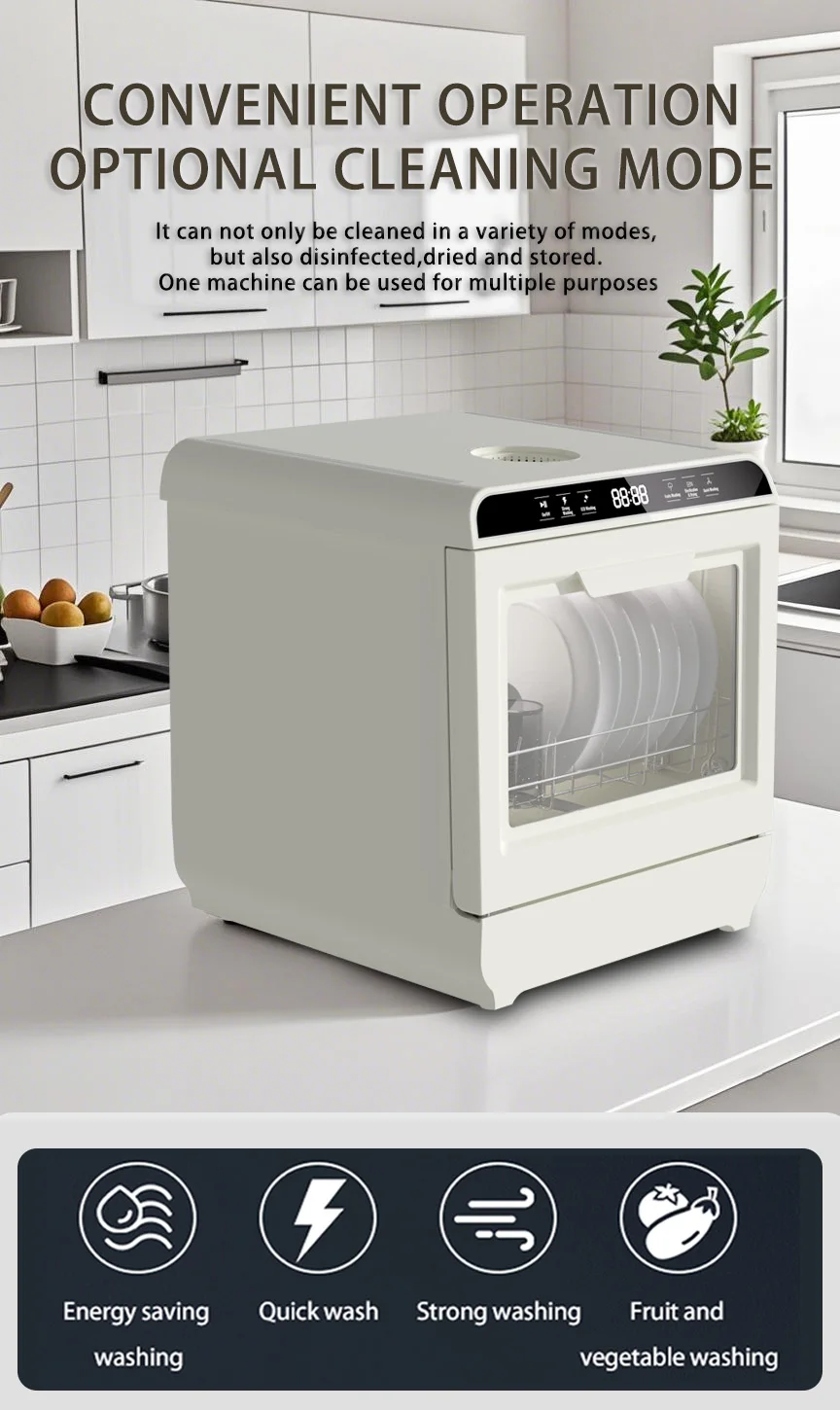 Smart Mini Automatic Freestanding Dishwasher for Dishwashing Sterilization Portable Dishwasher Machine for Home and Hotel Use