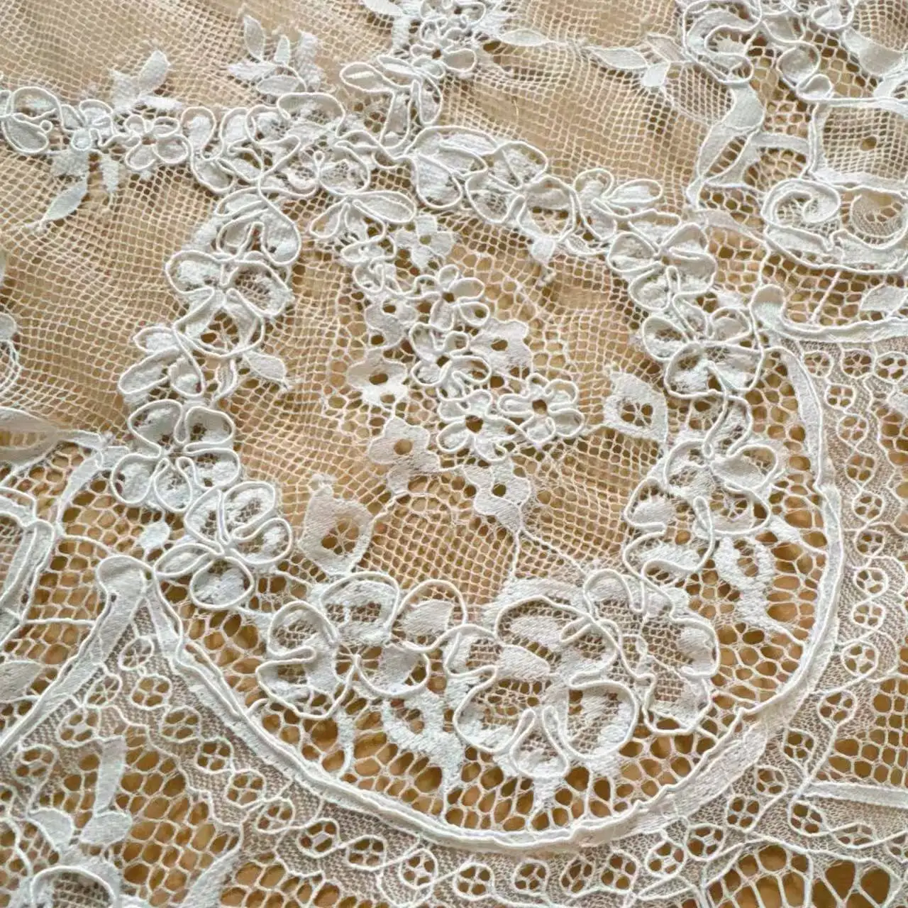 3M Breite 70CM Handgefertigter Seil-Stickerei-Spitzenstoff, Hochwertige Kleider, Hochzeitskleider, Brautkleidungszubehör Stoffe zum Nähen – Detail 6
