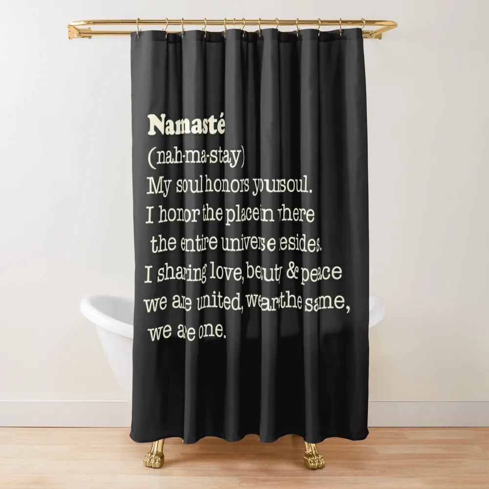 namaste black dictionary meaning bohemian chic vocabulary and spiritual quotes vintage Shower Curtain Cover Curtain