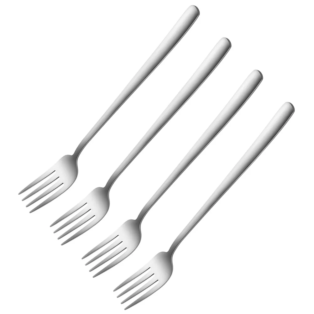 

4pcs Stainless Steel Fork Set Dinner Forks For Salad Fruit Dessert Bbq Stainless Steel Tableware Fork Kitchen Dining Cutlery