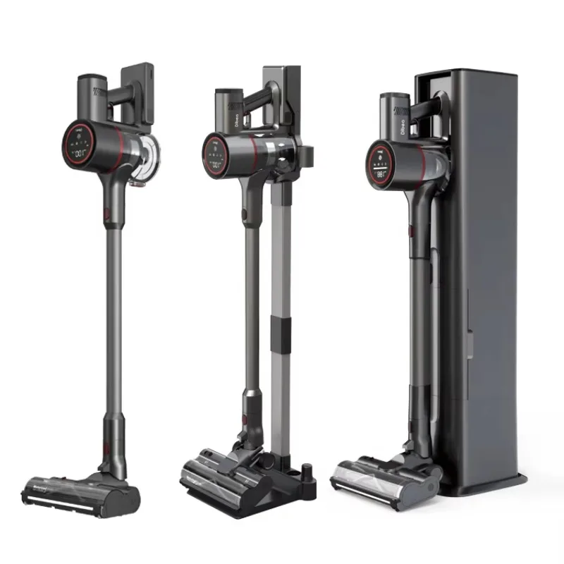Dibea Silent Staubsauger Akku-Raum-Handstaubsauger Multifunktionsstaubsauger mit Selbstreinigungsstation Staubsauger